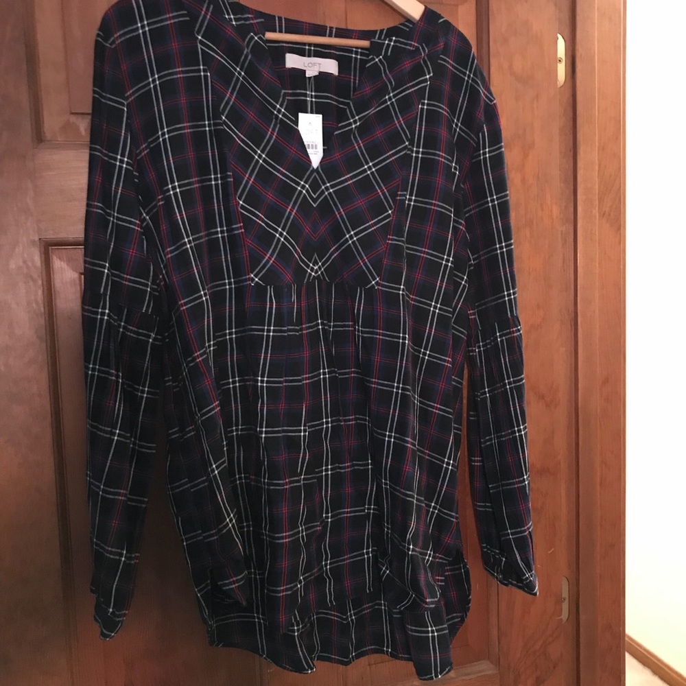 NWT! Loft XL plaid blouse 🍭